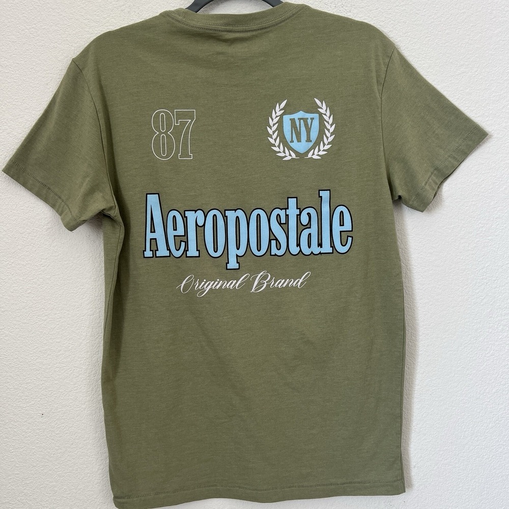 NWOT AEROPOSTALE SHORT SLEEVE TEE SHIRT MEN'S Small NY CREST GRAPHIC GREEN